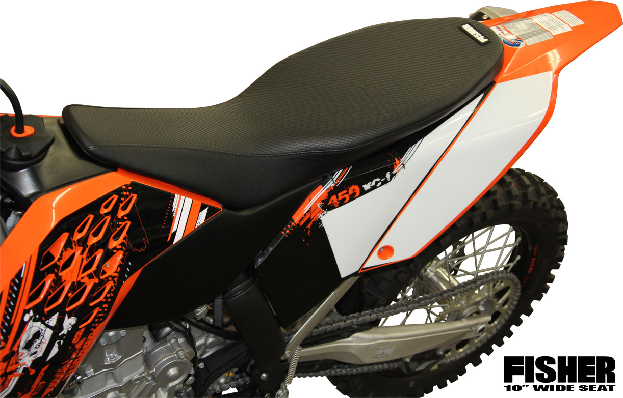 667motorparts Dirt Bike Gripper Soft Seat Cover – Fits KTM EXC, XC-W, SXF 125-530, Universal